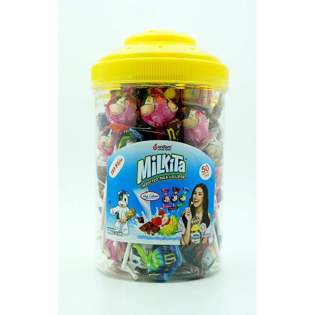 Milkita Lolipop Assorted Jar 50pcs 